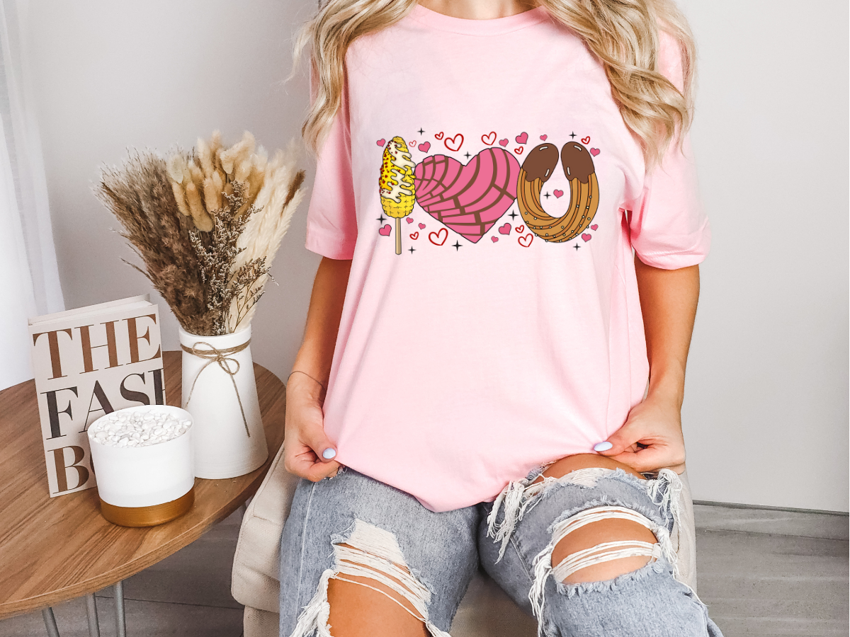 Elote, Love, and Churros **T-Shirt Sublimation**