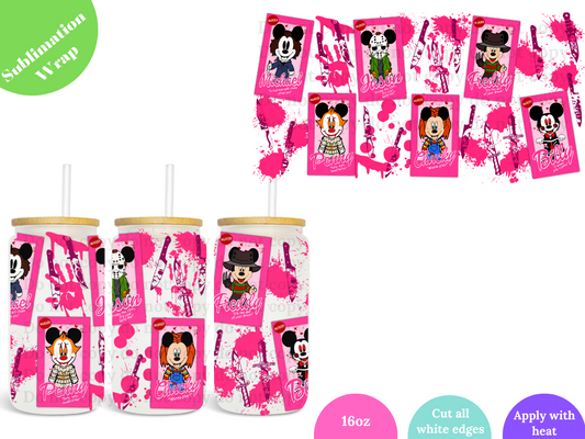 Pink Halloween Ears 16oz **Sublimation Wrap**