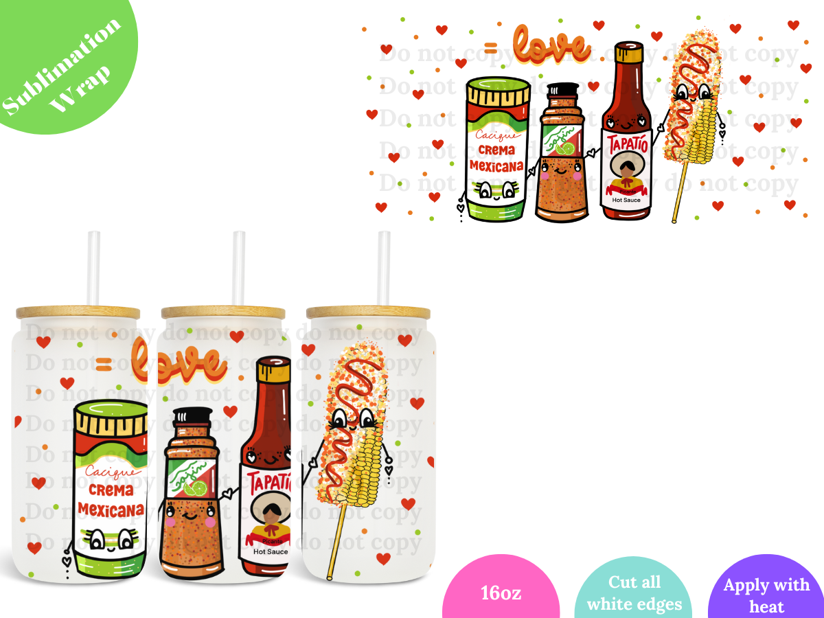 Elote y Crema 16oz **Sublimation Wrap**