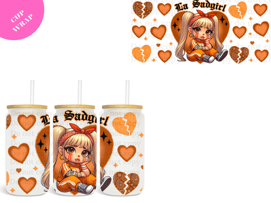 La Sad Girl (orange) UV DTF Wrap