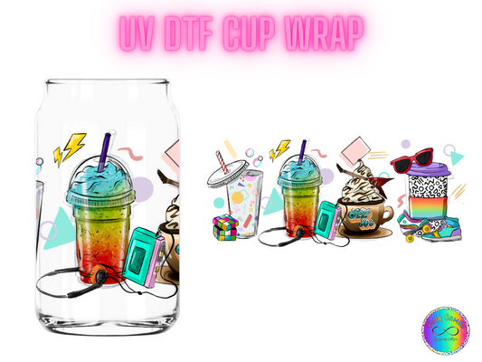 80s - UV DTF Cup Wrap