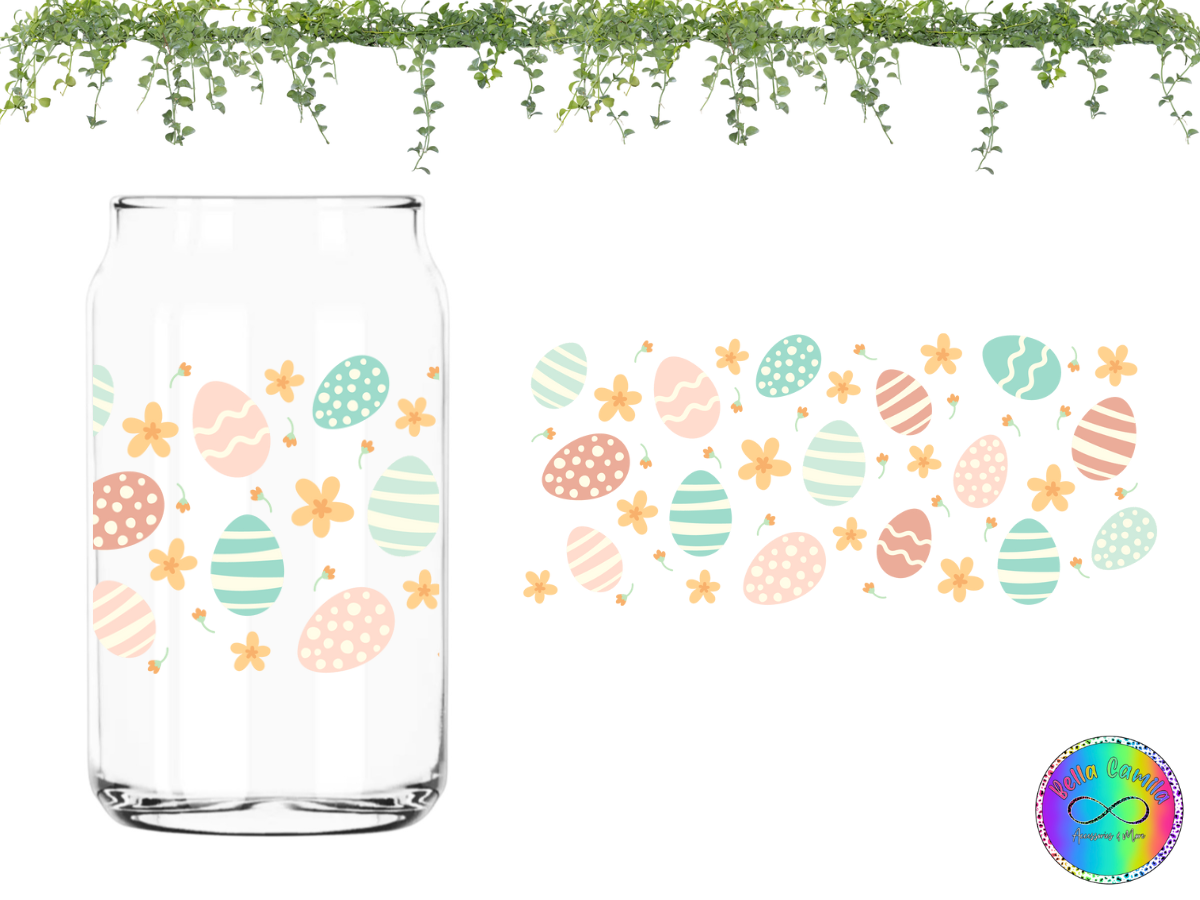 Easter Eggs and Flowers - UV DTF Cup Wrap