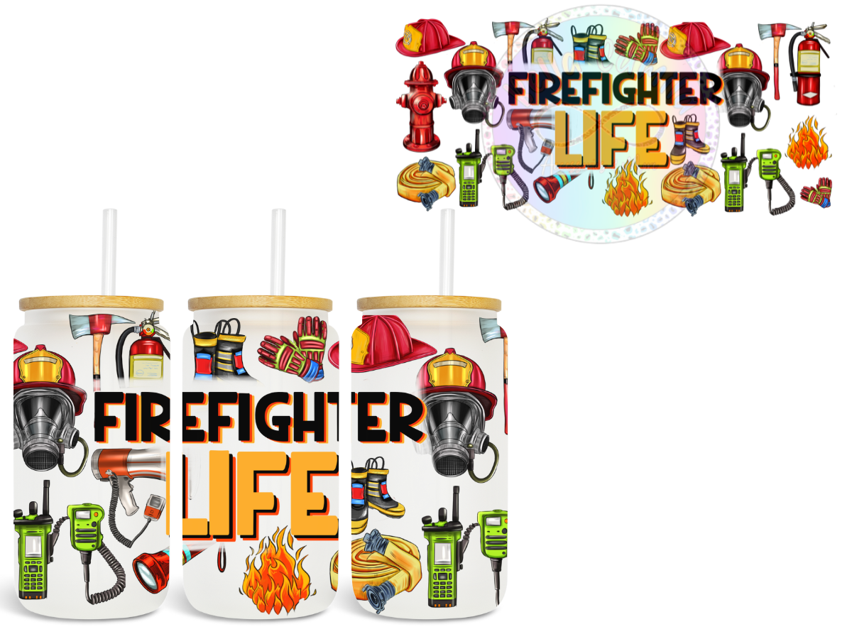 Firefighter Life - UV DTF Cup Wrap