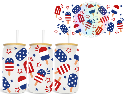 Patriotic Popsicle - UV DTF Cup Wrap
