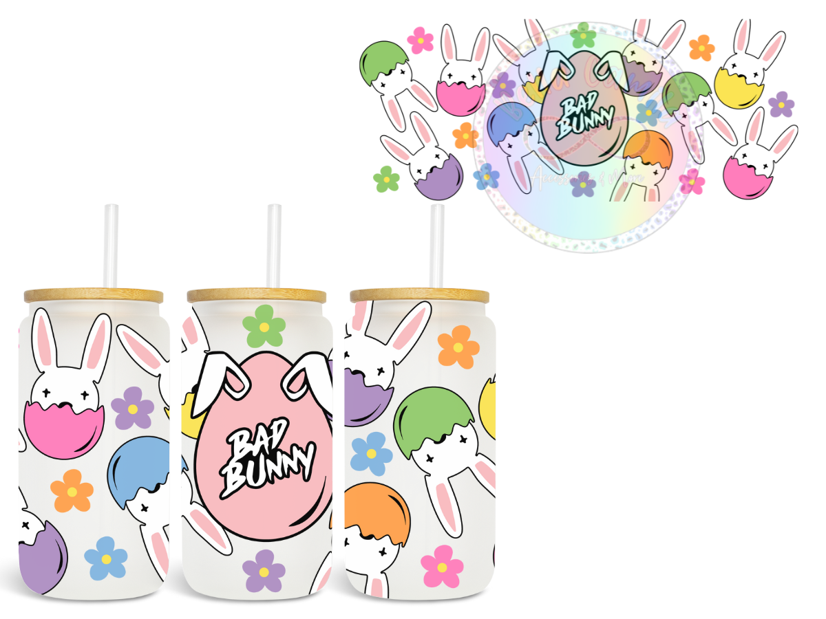 Bad Bunny Easter - UV DTF Cup Wrap