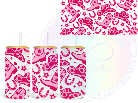 Pink Cowgirl UV DTF Wra