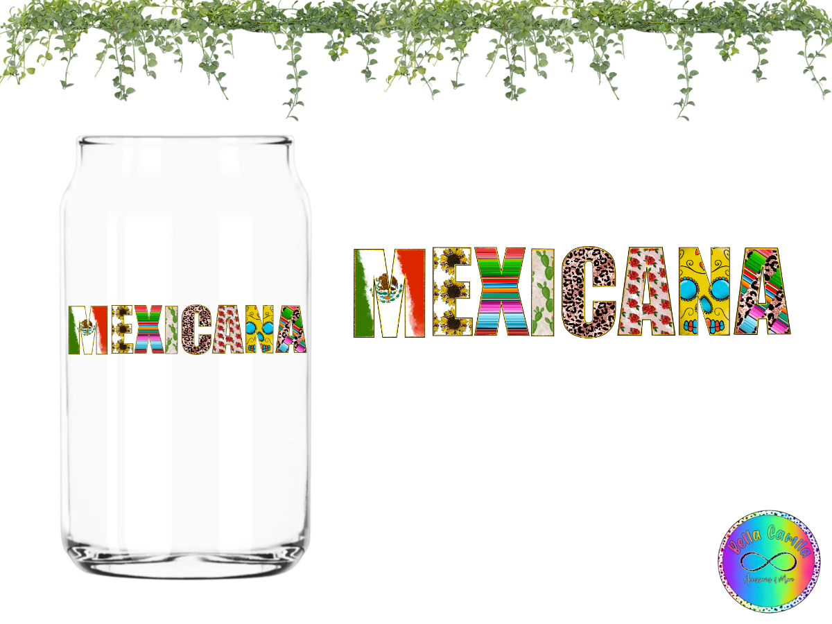 Mexicana Letters - UV DTF Cup Wrap