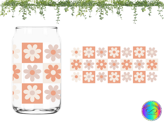 Square Flowers - UV DTF Cup Wrap