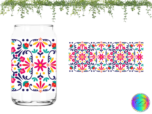 Mexican Flowers - UV DTF Cup Wrap