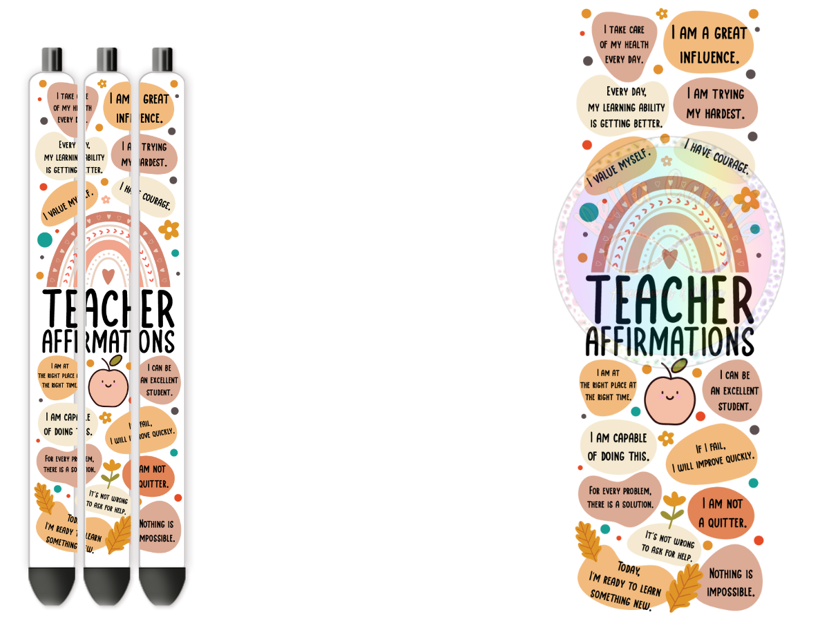 Teacher Affirmation - UV DTF Pen Wrap