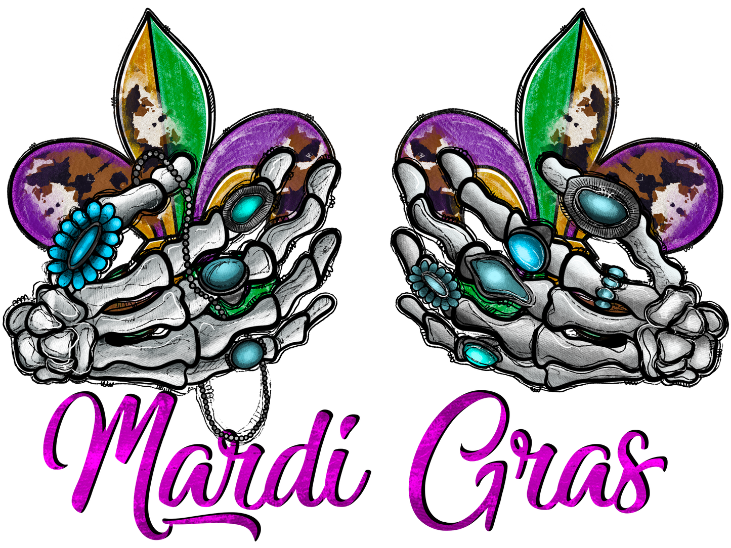 Mardi Gras Skeleton Hands