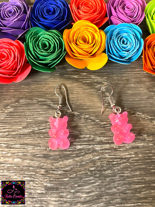 Gummy Bear Pink Drop Earrings