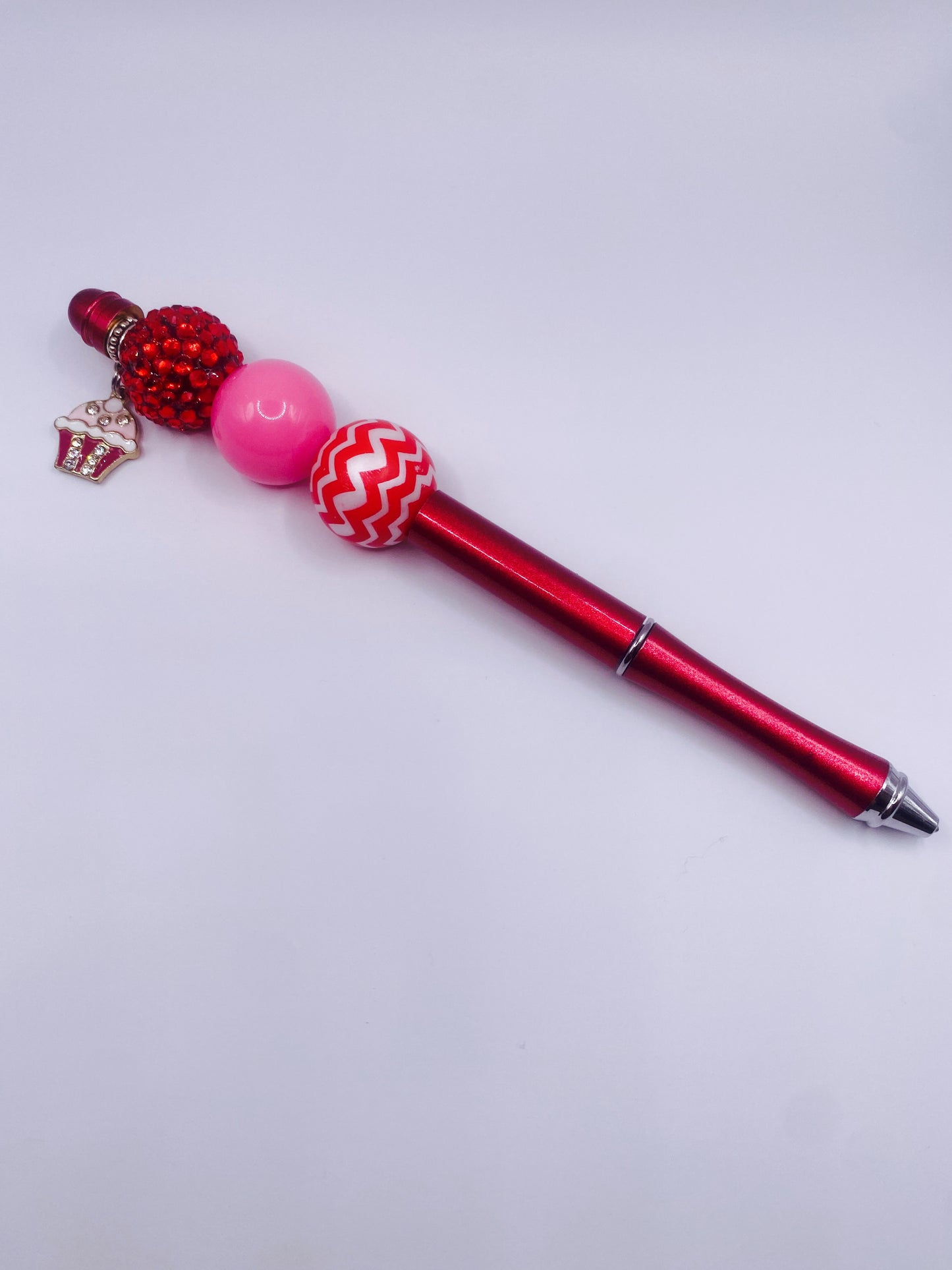 Pink Cupcake Bubblegum Bead Pen