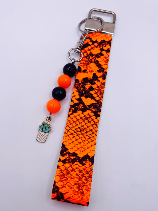 Snake and Cactus Faux Leather Wristlet