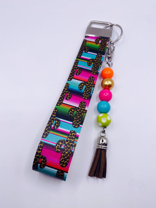 Sarape Cactus Faux Leather Wristlet