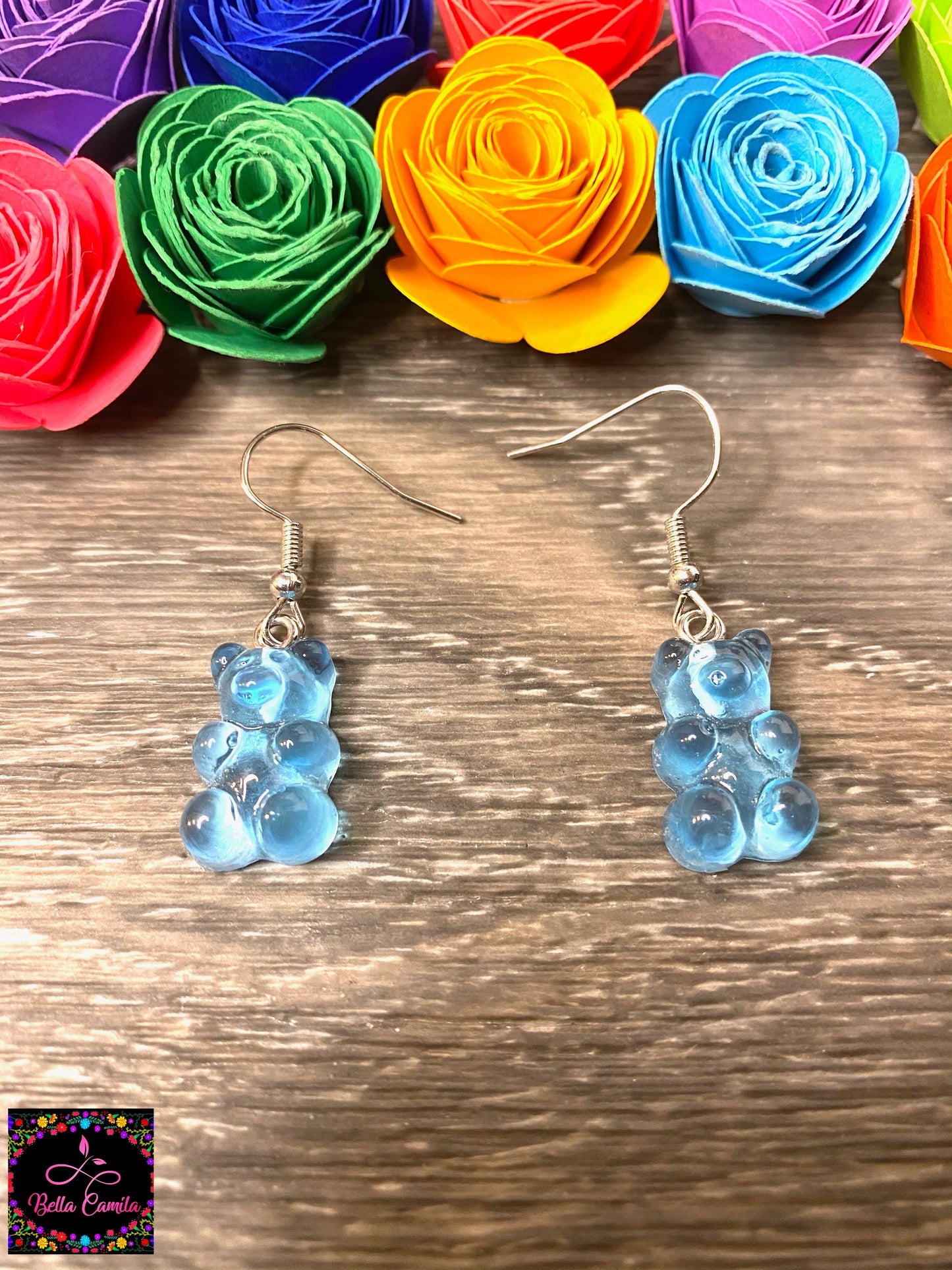 Light Blue Gummy Bear Resin Earrings