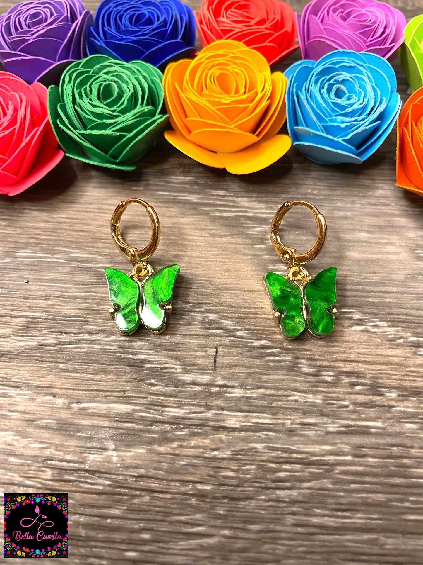 Butterfly Green Drop Earrings