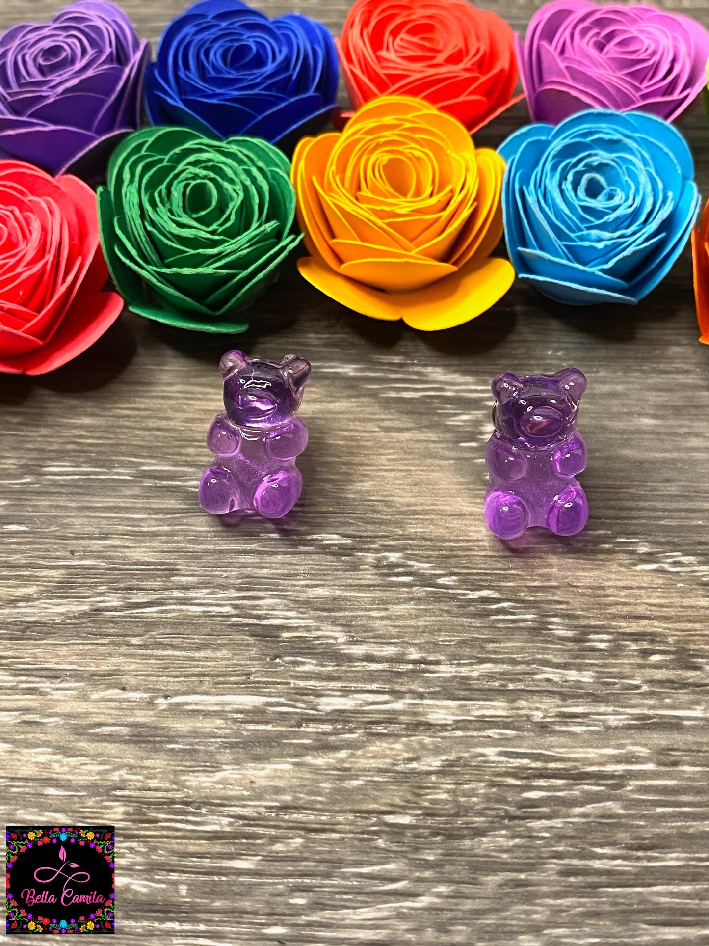 Gummy Bear Purple Stud Earrings